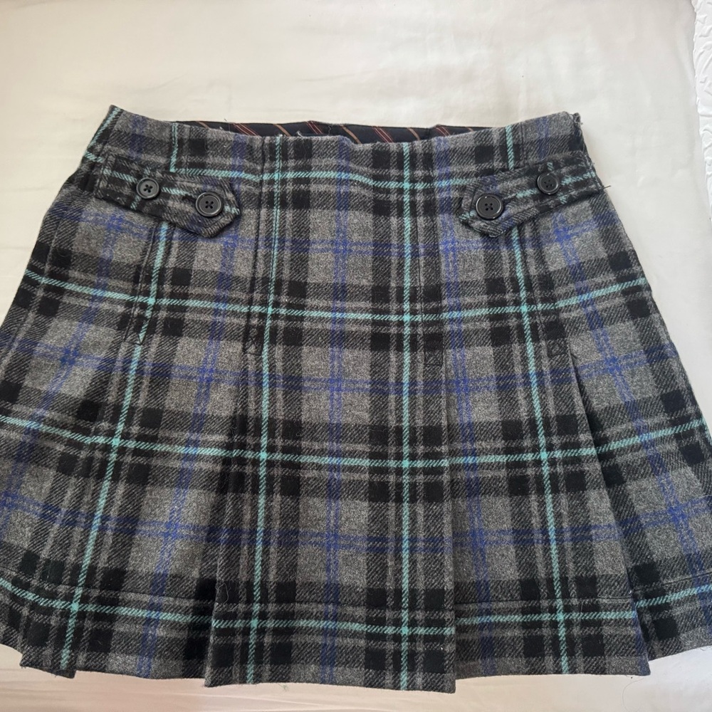 GAP Gray, Black, and Blue Mini Skirt